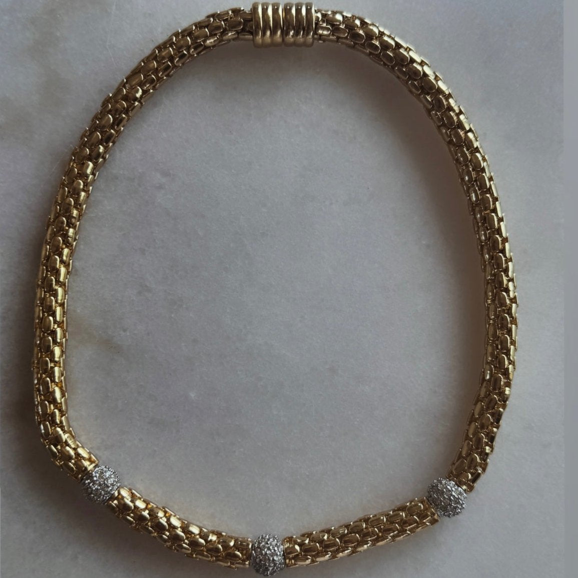 VINTAGE Gold Tone Braided Necklace