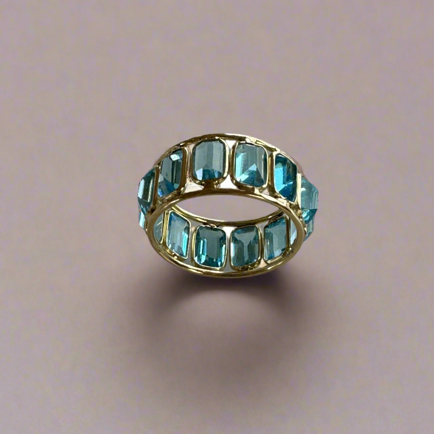 Swiss Blue Topaz Eternity Band