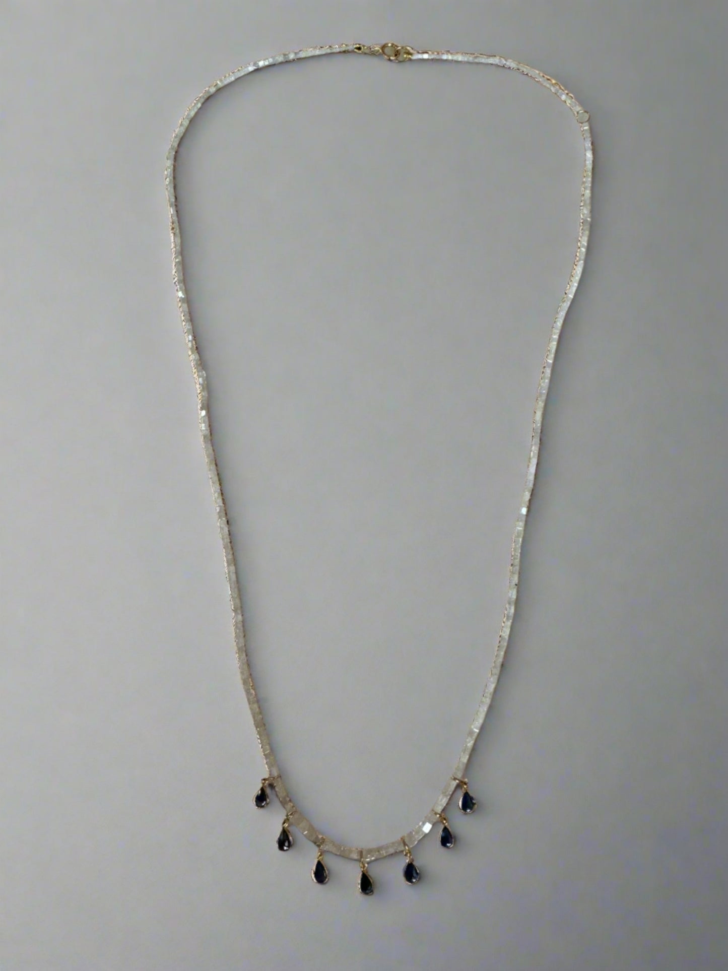 Diamond Bead & Sapphire 18K Gold Necklace