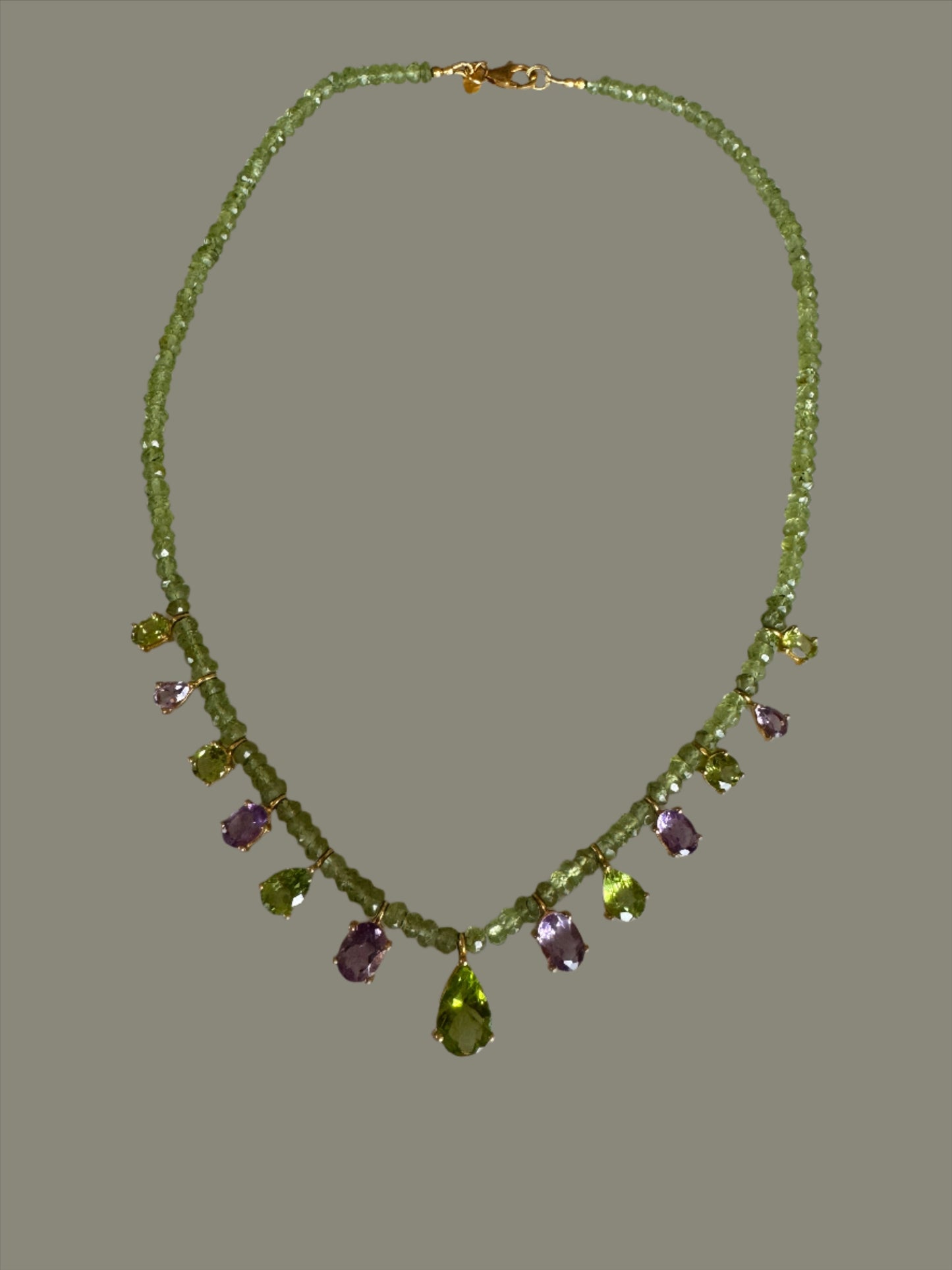 Peridot & Amethyst Beaded Necklace