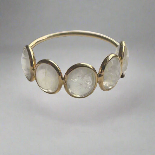 18K Gold Cabochon Moonstone Ring