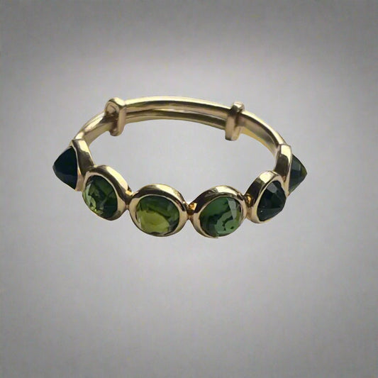 18K Gold Green Tourmaline Band