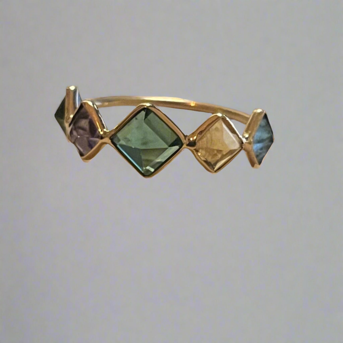 Multi-Gemstone 18K Gold Ring