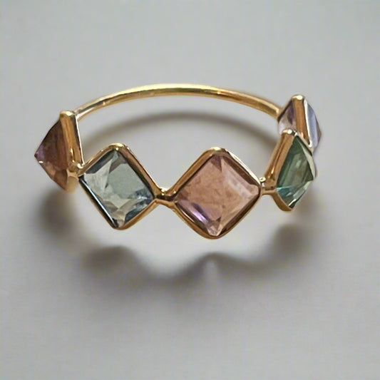 Multi-Gemstone 18K Gold Ring